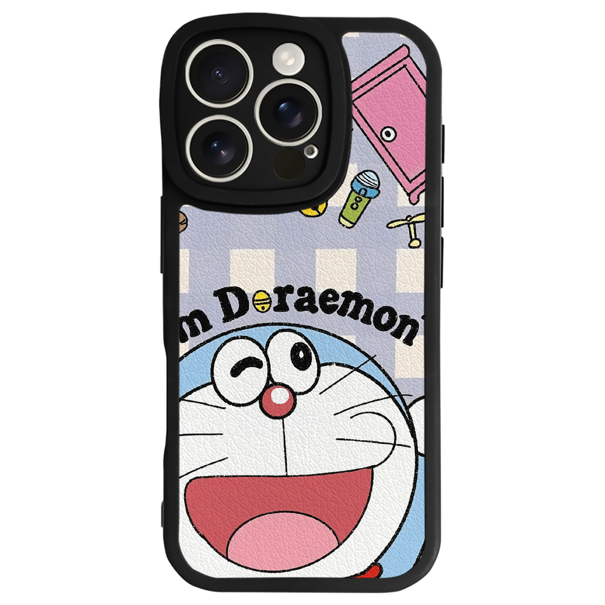 （画像用） ドラえもん Doraemon 【iPhone 16シリーズ対応】シリコンスマホケース（レザー調） 材質：シリコン